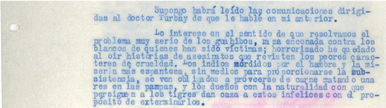 Informe de la Comisaría Especial de Arauca sobre "problema indígena", caza de guahibos se le achaca a los venezolanos, Comisaría Especial de Arauca