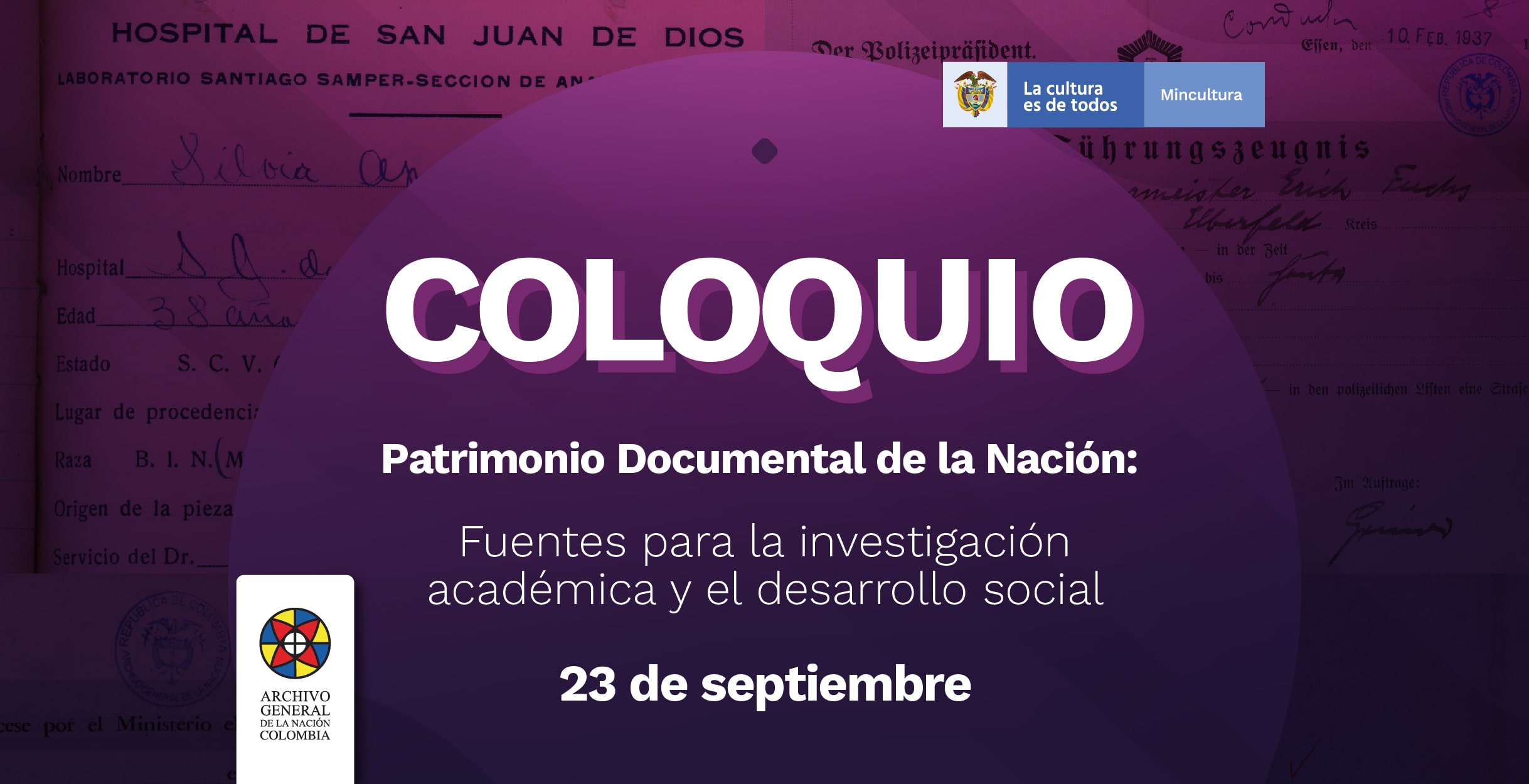 imagen del Coloquio ´Patrimonio documental de la Nación: fuentes para la investigación académica y el desarrollo social´