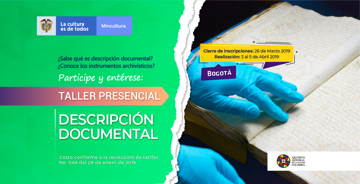 imagen Taller presencial sobre Descripción documental