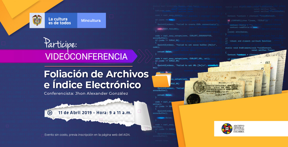 imagen videoconferencia Foliación de archivos e índice electrónico
