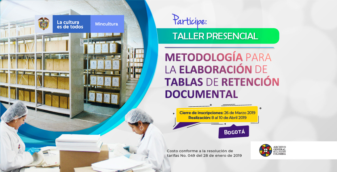 imagen Taller Metodología para la elaboración de Tablas de Retención Documental