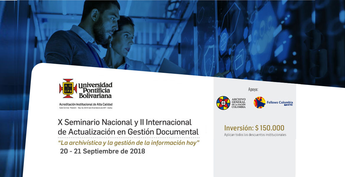 imagen decorativa: décimo Seminario Nacional y II Internacional de Actualización en Gestión Documental