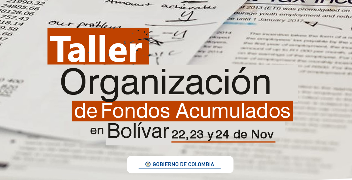 imagen decorativa: taller organización de fondos acumulados bolívar