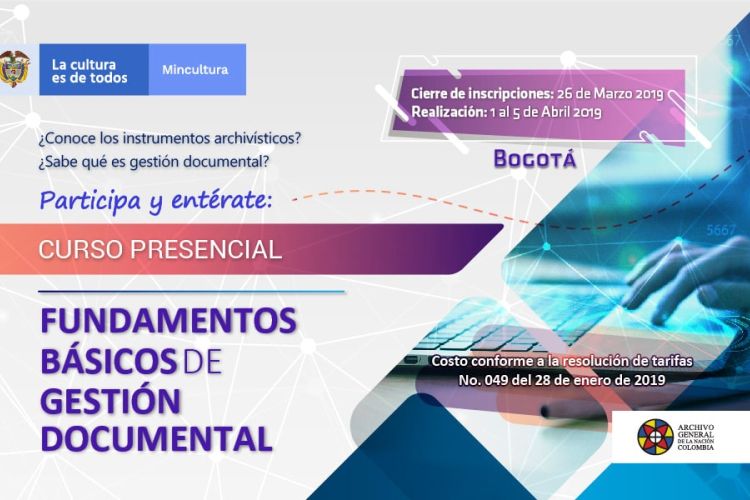 imagen curso presencial  Fundamentos básicos de la Gestión Documental
